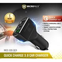 ราคา MicroPack MCC-335 QC3 หัวชาร์จในรถยนต์มี 3 พอร์ต (3A Max for Type-C) ประกัน 1 ปี (28651825588)