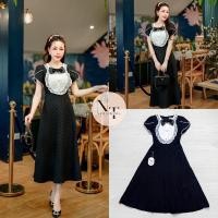 ราคา เดรสยาวผ้าลายนูนสีดำ เดรสไปงานสีดำ งานป้าย Natta (29980823210)