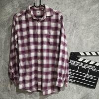 ราคา ผ้ามือสอง เสื้อเชิ้ตแขนยาวลายสก็อต Uniqlo (21501773213)