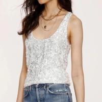 ราคา Monacoco MN828 เสื้อกล้ามปักเลื่อมสีเงินระยิบระยับแวววาว ทั้งตัว (28262985613)