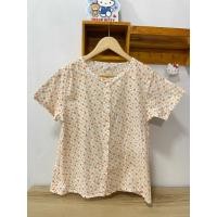 ราคา เสื้อลายดอกส้มแต่งกระดุมหน้างานแบรนด์ญี่ปุ่น (44252932422)
