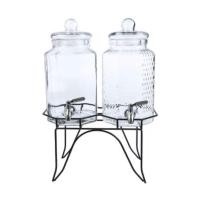 ราคา โถจ่ายน้ำหวานคู่ โหลแก้วจ่ายน้ำคู่ โหลแก้วจ่ายน้ำ โถแก้วคู่จ่ายน้ำมีก็อกพร้อมฐานตั้ง ขนาด 4 ลิตรต่อขวดโหล (24565050212)