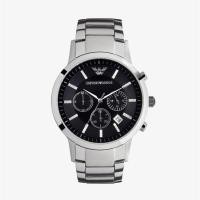 ราคา EMPORIO ARMANI นาฬิกาข้อมือผู้ชาย รุ่น AR2434 Classic Chronograph Black Dial Steel - Silver (6514026664)