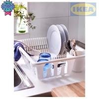 ราคา ที่คว่ำจาน ที่วางจานชาม ที่วางจาน ถาดที่คว่ำจาน พลาสติกสีขาว ikea 46x36x12 cm. (26459638372)