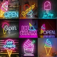 ราคา ไอศครีมป้ายนีออนฤดูร้อนแสงน้ําแข็งป๊อป นํา ไฟนีออนป้ายคัพเค้กนีออนป้ายสําหรับธุรกิจตกแต่งผนังละลายไอศครีมนําป้ายสําหรับร้านขนมร้านร้านร้านร้านร้านร้านร้านร้านร้านร้านอาห (27380691918)