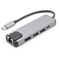 ราคา Air sky USB-C/Type-C to HD 4K HDMI + RJ45 + USB 3.0 + USB 2.0 + PD 5 in 1 HUB Converte (21887344673)