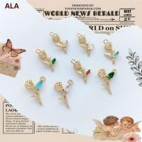 ราคา ALA เครื่องประดับ DIYจี้ดอกกุหลาบเคลือบทอง 14K รักษาสี พร้อมกิ่งและใบสำหรับทำสร้อยข้อมือ สร้อยคอ ต่างหู【Pendant จี้/จี้สร้อยคอ ชาร์ม สร้อยคอ จี้สร้อย】 (43652438945)