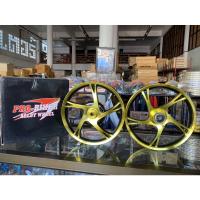ราคา ล้อแม็กขอบ 14นิ้ว ( PRO-BIKER )สำหรับรถ Mio,Fino, click, scoopy สีดำปัดทอง ลาย 5 ก้าน หน้าดิส หลังดั้ม (16415406609)