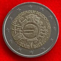 ราคา เหรียญยูโร เยอรมัน Germany 2 euro ปี 2012 2€ เหรียญที่ระลึก 10 Years of Euro Cash (24255133774)