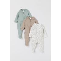 ราคา H&M(เอชแอนด์เอ็ม) ชุดนอนซิปหน้า แพ็ค 3 ชิ้น Girl 3-pack zip-up pyjamas 0310091_10 (40352132815)