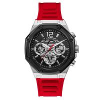 ราคา GUESS GW0263G3 SILVER TONE CASE RED SILICONE MEN'S WATCH (24941743013)