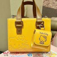 ราคา กระเป๋าถือ ELO11, กระเป๋าโท้ตหนัง PU Sanrio, Hello Kitty สีเหลืองน่ารักพร้อมกระเป๋าใส่เหรียญกระเป๋าสะพายข้าง (26277022563)