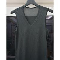 ราคา AIRism เสื้อกล้ามคอV UNIQLO สีดำ Size S มือสองของแท้ บางเบาเย็นสบาย หรูดูดี ราคาถูกมาก รอบอก 80 ถึง 88 cm (4440046444)