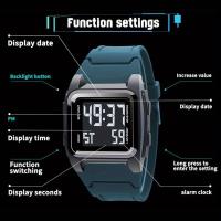 ราคา แฟชั่น LED นาฬิกาดิจิตอลกีฬาสไตล์โครโนกราฟสำหรับผู้ชายและผู้หญิงที่มีไฟ LED แสดงปฏิทินกันน้ำ (24929859179)