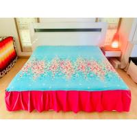ราคา ผ้าคลุมเตียง (กระโปรงเตียง) หรือผ้าปูที่นอน (แบบหนา) ขนาด 6ฟุต สีฟ้าลายดอกวินเทจ มือสองสภาพดี สินค้าญี่ปุ่น-เกาหลีแท้ (19780918660)