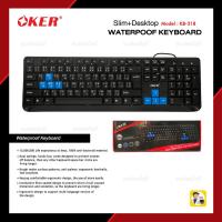 ราคา OKER KB-318 USB Keyboard (สีดำ-ฟ้า) (23230029215)