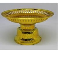 ราคา พานพลาสติกสีทอง พานตั้งอเนกประสงค์ พานพลาสติกสีทองลายไทย (7538584696)