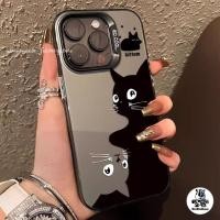 ราคา เคสไอโฟน11 สีดำหรูหราซิลิโคนแข็งกรณีโทรศัพท์ แมวสีดำแมวสีขาว For IPhone 13 12 7Plus 14 15 11 Pro MAX 8 7 6 Plus X XR XS (27960498587)