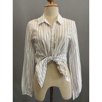 ราคา Abercrombie & Fitch เสื้อเชิตแขนยาวลายทาง สีขาวลายเทา ใส่แบบผูกเอวด้านหน้านะคะ ไม่มีกระดุม สินค้ามือ 1 (9370922412)