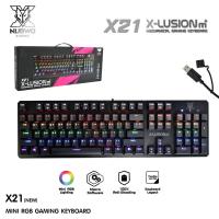 ราคา คีย์บอร์ดเกมมิ่ง NUBWO X21 X-LUSION M+ รับประกันสินค้า 2 ปี (4458178269)