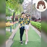 ราคา เสื้อลาย เสื้อฮาวาย HawaiiShirtลายดอกทานตะวัน เสื้อคู่ทานตะวัน (26177246756)