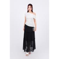 ราคา FJD51212 - กระโปรงยาวผ้าชีฟองลายดอกไม้ทรงหลวมและกระโปรงชั้นๆเอวยางยืด - PANTIO (42305947737)