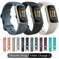 ราคา Silicone Strap for Fitbit Charge 5 Band Replacement Band Wristband Bracelet Smart Watch Fitness Wrist Duckles Bands (12232975667)