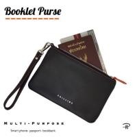 ราคา กระเป๋าใส่มือถือ พาสปอร์ต สมุดบัญชีธนาคาร bookbank สีดำ ตัดสีส้ม คล้องมือ หนังแท้นุ่มเบา (4806889058)