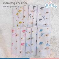 ราคา Benebaby ผ้าอ้อมสาลูเย็บขอบสองชั้น ขนาด 27x27 นิ้ว คละลาย (แพ็ค 12 ผืน) (43608269171)