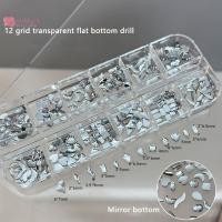 ราคา Renbg 12 กริด Sparkle คริสตัลด้านล่างแบน Glitter Rhinestones เรขาคณิตไม่สม่ําเสมอตกแต่งเล็บ DIY เล็บเครื่องมืออุปกรณ์เสริม TH (26030222126)