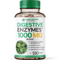 ราคา Wholesome Wellness Digestive Enzymes 1000mg with Prebiotics & Probiotics 180 Capsules เอนไซม์ช่วยย่อยอาหาร แท้% พร้อมส่ง (18320225624)