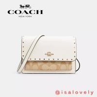 Coach C3326 Foldover Belt Bag In Signature Canvas with Rivets กระเป๋าสะพายข้าง