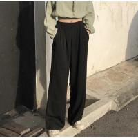 ราคา กางเกงเอวสูง ขายาว ทรงกระบอก ซิปข้าง (สีดำ, น้ำตาล) (16607037916)