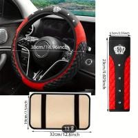 ราคา ชุดฝาครอบพวงมาลัยรถยนต์ 4 ชิ้น ประดับเพชรเทียมแบบมงกุฎ แฟชั่น กันลื่น ไม่มีแหวนด้านใน ขนาดพอดีกับพวงมาลัย 37-38 ซม. (28975811047)