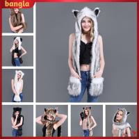 ราคา [Bangla] หมวกผ้าพันคอ มีฮู้ด แต่งขนเฟอร์เทียม ลายการ์ตูนสัตว์ (18245181520)