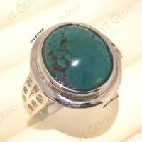 ราคา แหวนเทอร์ควอยส์ ข้างเพชร แหวนเงินแท้ ชุบทองคำขาว เทอร์ควอยส์แท้ YTG-11661 (21316210598)