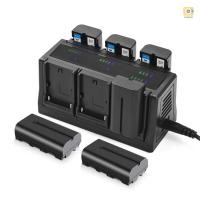 ราคา NP-F550 Battery Charger 6-Slot Charger with LED Indicators Detachable Charging Base 8.4V 850mA Compatible with NP-F970/NP-F960/NP-F950/NP-F930/NP-F770/NP-F750/NP-F570/NP-F550 (21094815393)