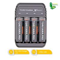 ราคา Toriyama แท่นชาร์จ X4 USB Charger พร้อมถ่านชาร์จ Toriyama Pro AA 2950 mAh (Pack 4) (19615240955)