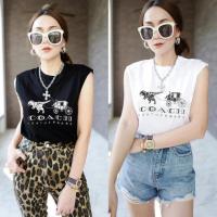 ราคา TS001 เสื้อแขนกุดสกรีนลายCOACH (2043925730)