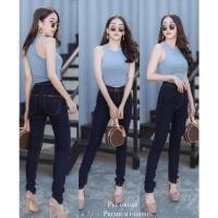 ราคา [Code:L9E6B ลด25.-] Punny Jeansถูกที่สุด กางเกงยีนส์เอวสูงขาเดฟ สกินนี่ (11131595518)