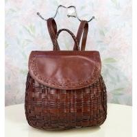 ราคา เป้หนังแท้ หนังม้าสาน handmade มือสองนำเข้า (43359485142)