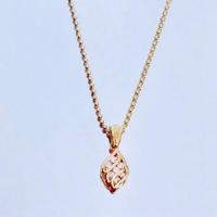 ราคา จี้ฝังเพชร cz พร้อมสร้อยคอทองคำ (1895648340)