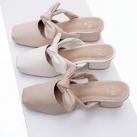 ราคา รองเท้าส้นตึกและส้นเตารีด รุ่น((จีจี้โบว์))) ​ความสูง 2.1นิ้ว ใส่สบายมากAlin* (8057239677)