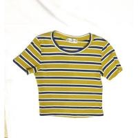 ราคา เสื้อยืด ลายทาง สีเขียวกรมขาว ป้าย BELLACITA (18622431919)