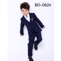 ราคา [เซ็ต 3 ชิ้น สุดคุ้ม] ชุดสูทเด็กผู้ชายออกงาน เด็กโต เสื้อสูท + เสื้อกั๊ก + กางเกงขายาวสีกรมท่า BO0624 (10014782306)