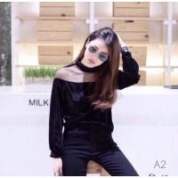 ราคา เสื้อกำมะหยี่แขนยาว แต่งซีทรู (4352785879)