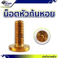 ราคา ส่งเร็ว น็อตหัวก้นหอยแบน สีทอง 8X20 mm. น็อตหัวก้นหอย น็อตแต่ง น็อตทอง น๊อตแต่งรถมอไซ น๊อตทอง น๊อตแต่ง (27250270204)