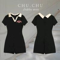 ราคา chu.chu.chubby พรีออเดอร์ ✅ ชุดจั๊มสูทแขนสั้น ชุดจั้มสูทขาสั้น ชุดจั้มสูทสายฝอ ไซส์สาวอวบ ผ้ายืด รอบอก 34-48" (25366599961)