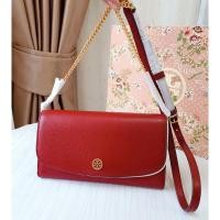 ราคา ,Tory Burch 137152 ROBINSON Chain Wallet in Saffiano Leather WOC yutj (28225110333)