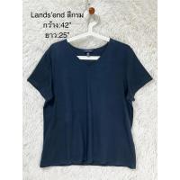ราคา เสื้อยืดมือสองสีกรมแบรนด์Lands’endสภาพดี (26028661264)